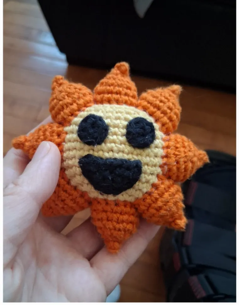 The finished Mr Sun with the phase 2 smiling face