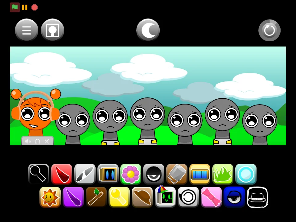 Sprunki Baby stage after placing one sound icon