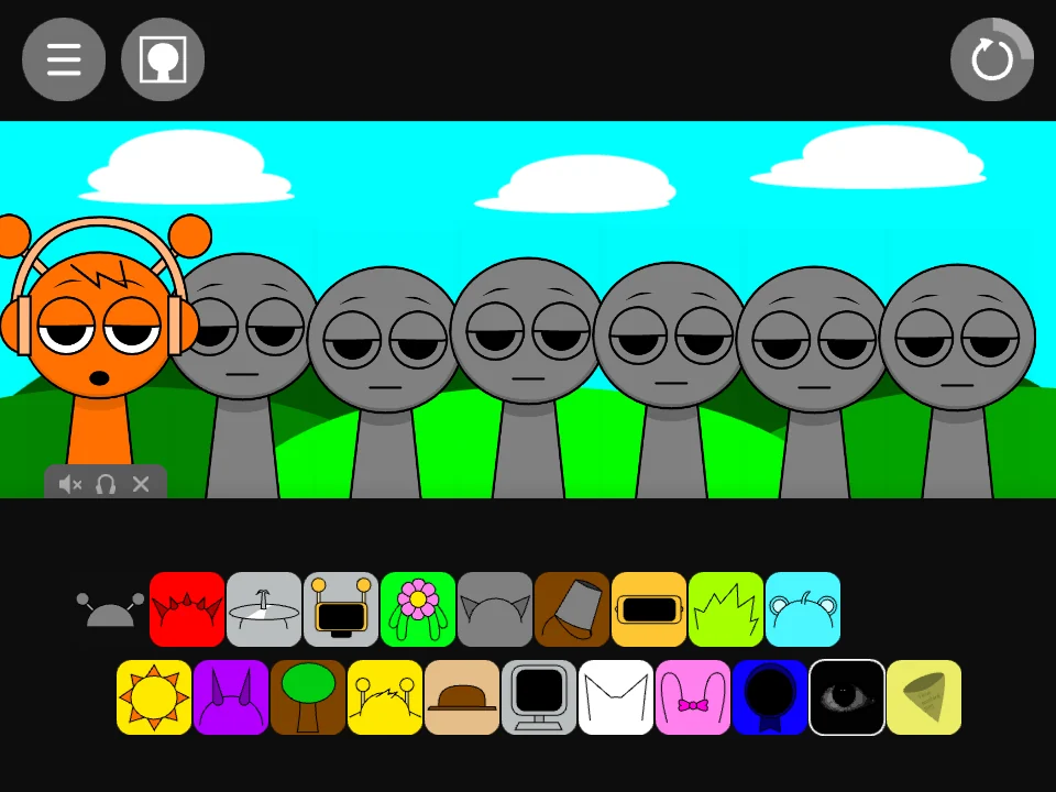 Sprunki Phase 10000 after placing the first sound icon