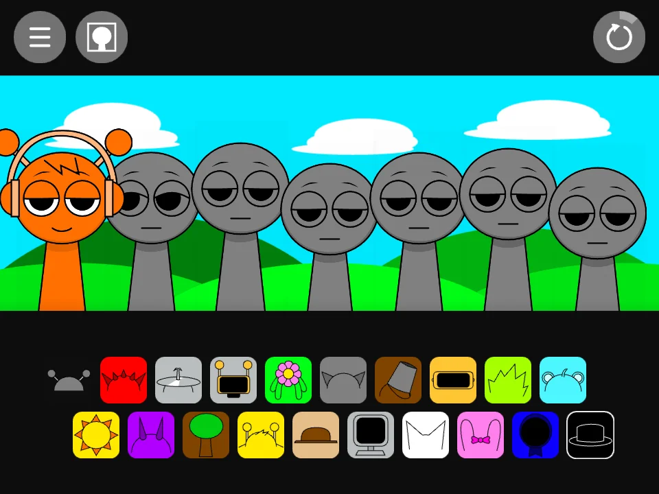 Sprunki Sus stage after placing one sound icon